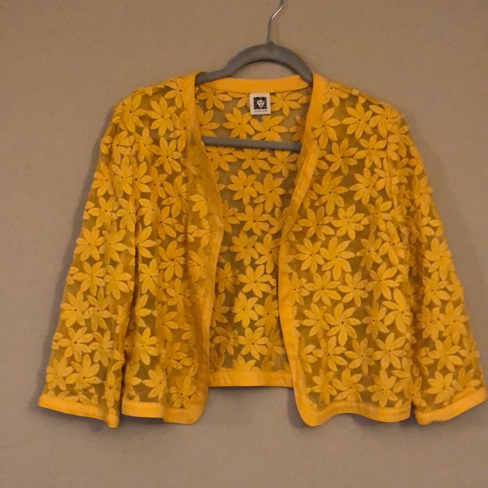 Anne Klein bolero 3/4 sleeve lace shrug, size 12